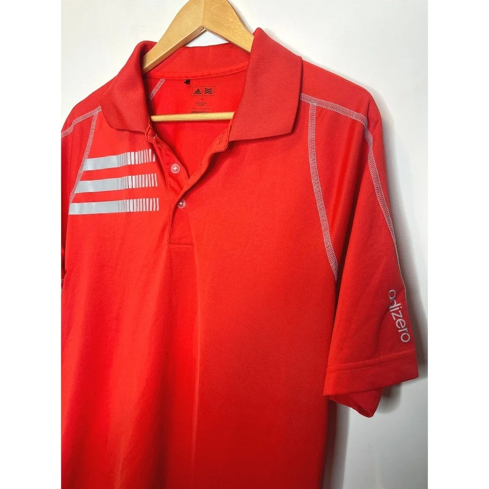 Adidas Men's Adizero Red Short Sleeve‎ Golf Polo Shirt